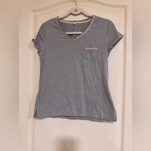 Gray Fitted Short Sleeve Pajama T-Shirt​​​